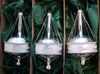 Nostalgie Rillenkugel mit Dekor  - 3er Set Nostalgie Rillenkugel mit Dekor  - 3er Set