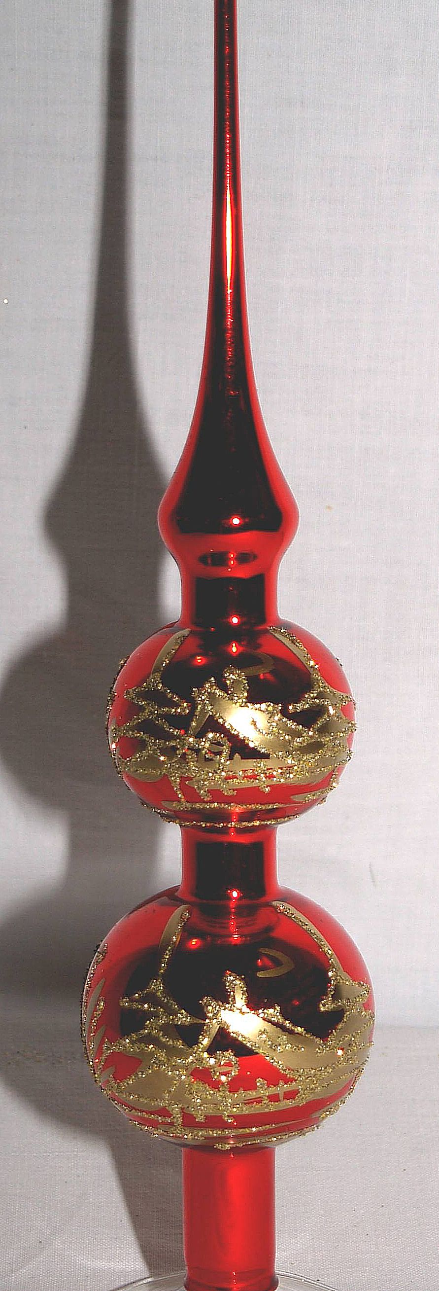 Lauscha Christbaumspitze Tradition - Mundgeblasene Baumspitze Mit 4 Glöckchen 32cm