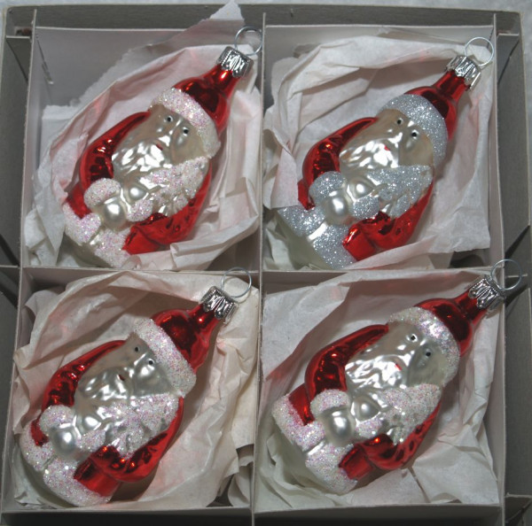 Weihnachtsmann rot /silber 4er Set