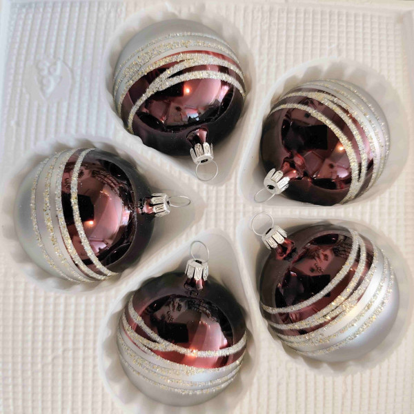 Art Deco- 6cm Kugel 5er Set