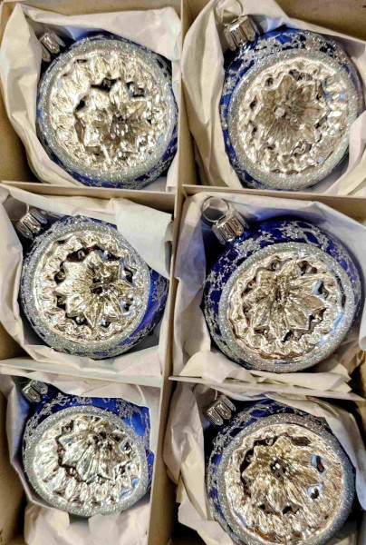 Königsblau - Reflexkugel 6cm / 6er Set