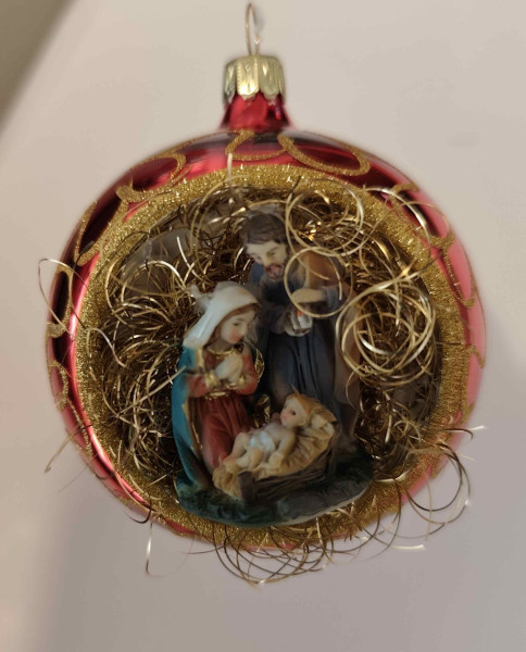 "Heilige Familie" 8cm Kugel rot