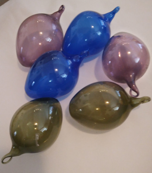 Osterei - 8cm buntes Glas diverse Farben 6er Set