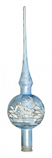 Eisblau - Spitze mit 1 Kugel(8cm) Lieferung in edler Holzschachtel