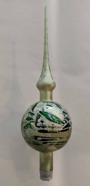 Spitze 8cm - eisgrün mit grüner Winterlandschaft