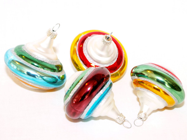 Kreisel aus Glas bunt 4-fach zum Aufhängen