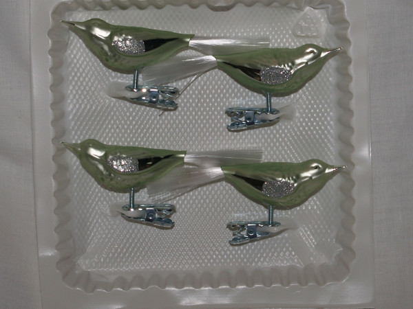 Pastell lindgrün - Glasvogel 4er Set