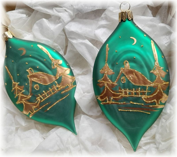 Taler oval grün/gold